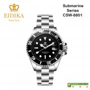 瑞士註冊品牌「愛廸加」潛水系列- CSW-8801 機械錶 (黑色的外殼· 銀色精鋼錶帶 ·日本製造機芯) 瑞士註冊品牌「愛廸加」潛水系列- CSW-8801 機械錶 (黑色的外殼· 銀色精鋼錶帶 ·日本製造機芯)
