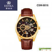 CSW-8816 Mechanical watches (Gold Appearance) (Brown Strap) (Japan Movement)