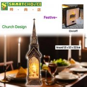 聖誕教堂窗戶燈Led桌面裝飾(小夜燈裝飾品)(兒童生日節日派對裝飾工藝) 聖誕教堂窗戶燈Led桌面裝飾(小夜燈裝飾品)(兒童生日節日派對裝飾工藝)